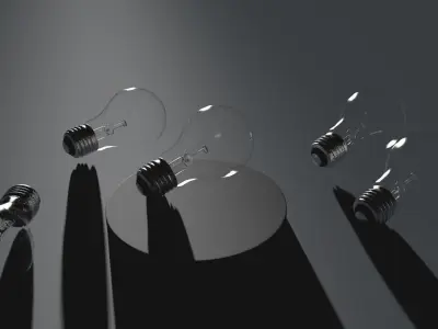 lightbulb light bulb on plate Free 3D model