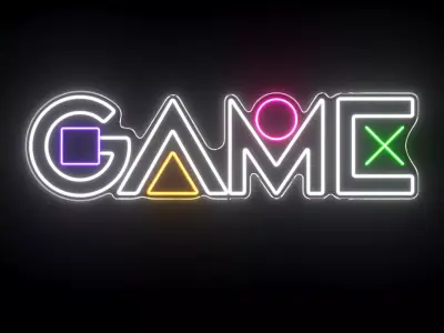GAME Neon Sign 3D model