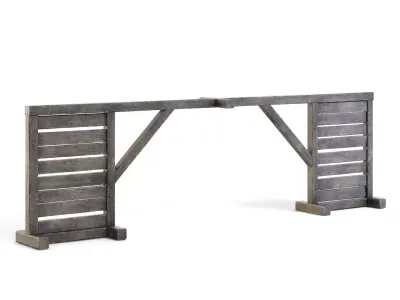 Wooden Wall Fence 3D model