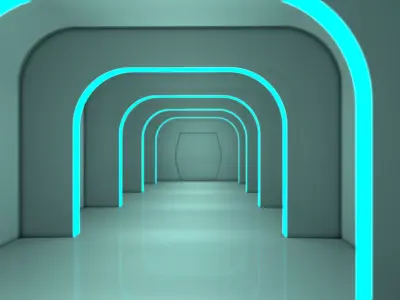 Sci Fi Corridor 3D model 37