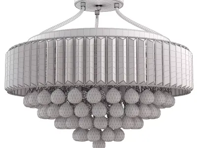 YYJLX Modern Large Crystal Chandelier Gold Metal 3D model