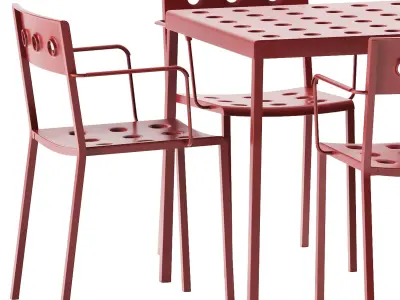 Balcony Dining Armchair and Table by Hay 3D model