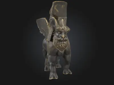 Winged Guardian Mythical Statue Model for Fantasy 3D model