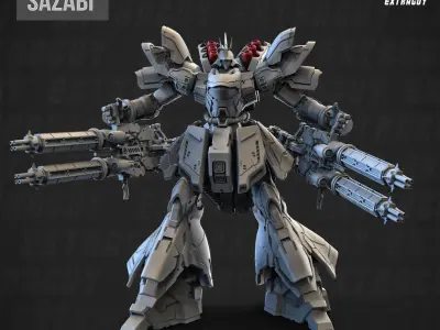 Wasabi Poseable Set 120mm 3D print model