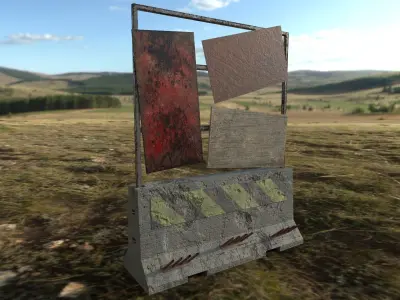 Concrete Barriers Low-poly 3D model get
