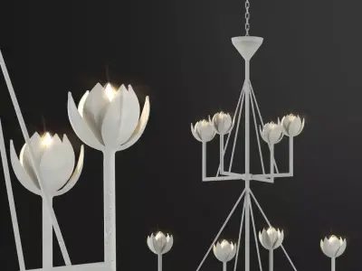 Alberto Large Two-Tier Chandelier 3D model