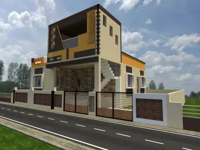 3d elevation residential 3D model