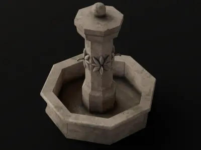 Fountain stone Low-poly 3D model