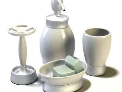 Bathroom Accessories Set 3D model