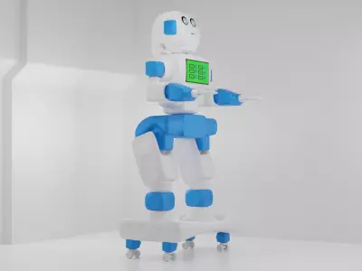 Futuristic Humanoid Service Robot  3D Model Low-poly 3D model