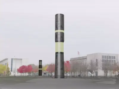 Galvanized Light-Column -8- Street-Light 9 Low-poly 3D model