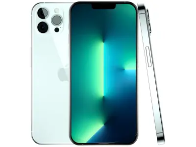 iPhone 13 Pro Max Silver Pro Scene Low-poly 3D model