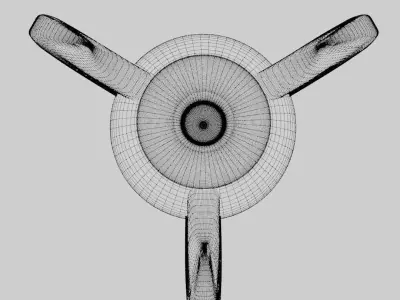 Low poly Rocket spaceship Low-poly 3D model