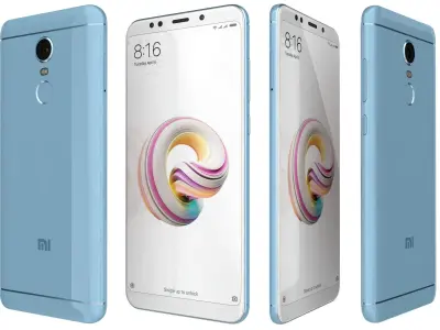 Xiaomi Redmi Note 5 Plus Light Blue 3D model