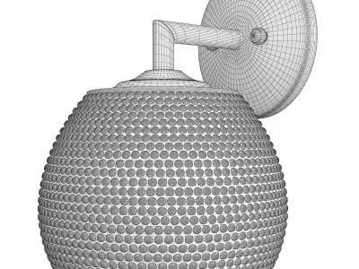  STUDDED BRASS SCONCE Low-poly 3D model