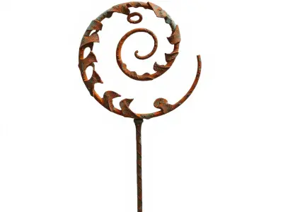 Ornate Spiral Iron Fence Topper Model Pack Low-poly 3D model