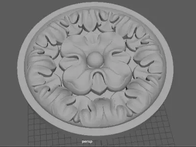 rosette decorative medallion 3D model 2