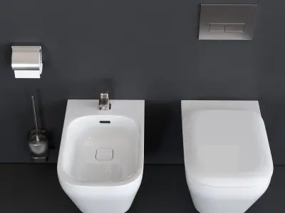 Ideal Standard TONIC II Wall-Hung WC art K3167 art K5236 Low-poly 3D model