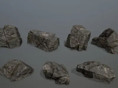 Rock Set 12 Low-poly 3D model