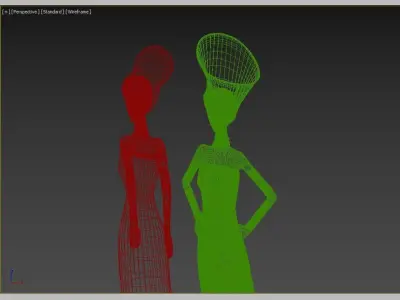 African Girls statuette 3D model