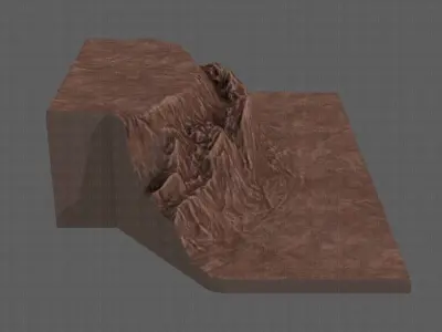 Cliff lowpoly V02 Low-poly 3D model