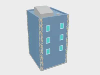 Low Poly Apartment Low-poly 3D model