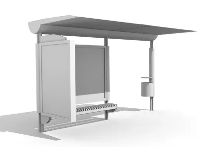 Bus stop Low-poly 3D model