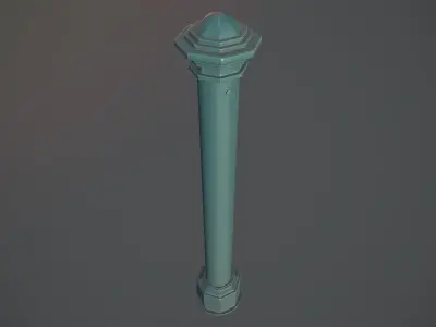 Barrier Bollard pack 3 Green v1 Low-poly 3D model
