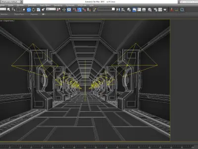 SCI FI INTERIOR SCENE SPACE SHIP Low-poly 3D model