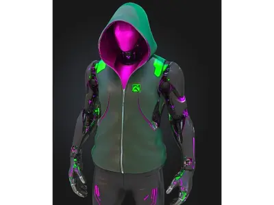 Cyberpunk Street Android Low-poly 3D model