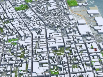 Charleston Downtown South Carolina USA Low-poly 3D model