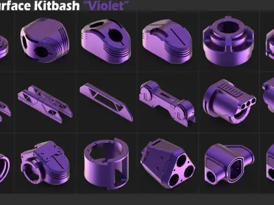 Sci-Fi Hard Surface Kitbash 400 Details 3D model