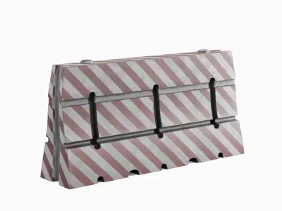 Dirty Traffic Barrier 02 3D model