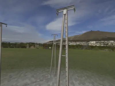 Wooden Electricity Pole without Ladder - Object 039 Low-poly 3D model