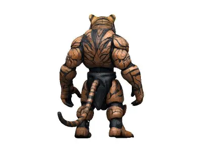 Tiger Cyborg Low-poly 3D model
