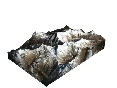 Yangra Mountain Low-poly 3D model
