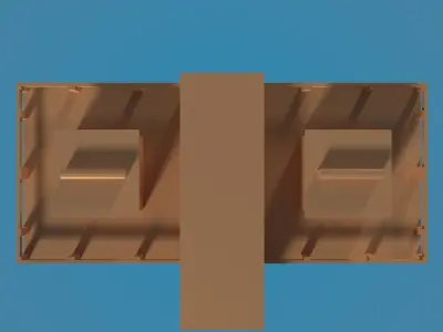 Building 1 on sky Low-poly 3D model