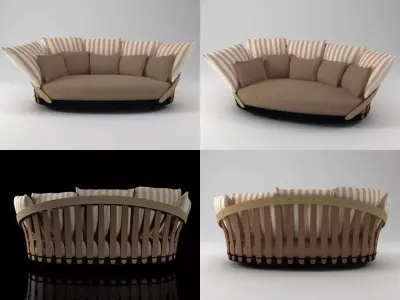 Eloisa sofa with four different views 3D model