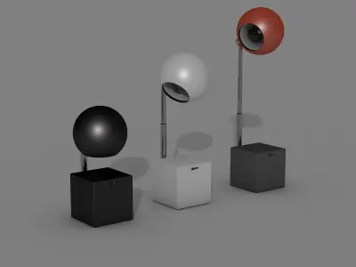 Lightolier Lytegem desk lamp for Cinema 4d Low-poly 3D model