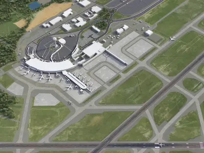 Perth Airport Low-poly 3D model