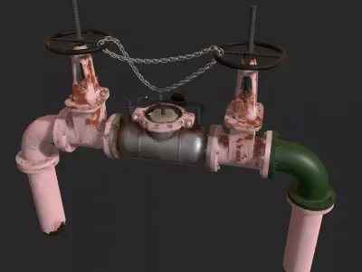 Backflow Prevention Device  - Utilities - Environment asset Low-poly 3D model