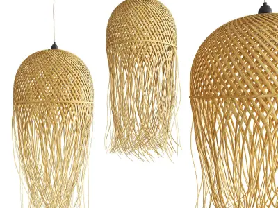 Bamboo Hanging Lights 3D model