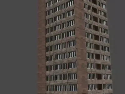 Badalyan plan of 14-storey panel building Low-poly 3D model