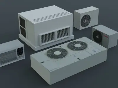 Roof top Props - Game Ready - PBR Low-poly 3D model