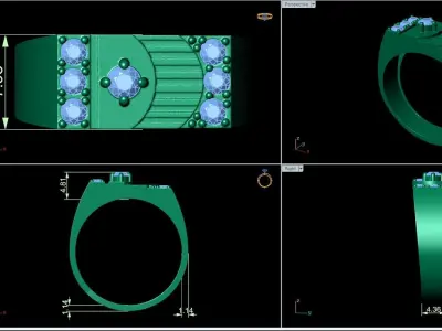 Small fancy mans ring 3D print model