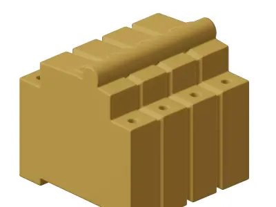 Plastic Electrical Modular MCB Toy 3D model