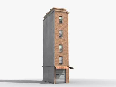 Apartment Building x18 Low-poly 3D model