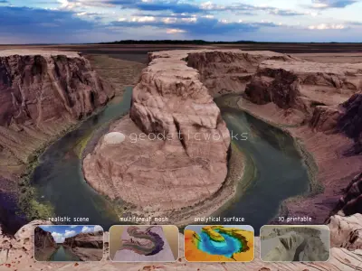 Grand Canyon Horse Shoe Bend Multipurpose 3D Terrain Model 3D model