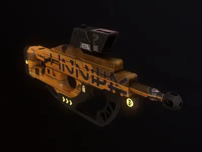 Sci-Fi Weapon Hunter Low-poly 3D model