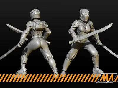 Cyber Girls 3D print model